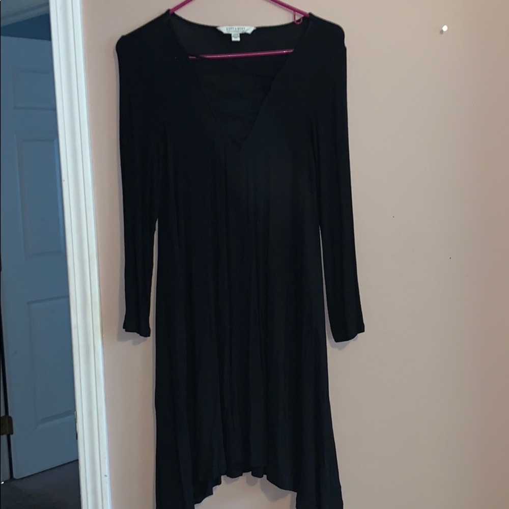 Lace up black dress